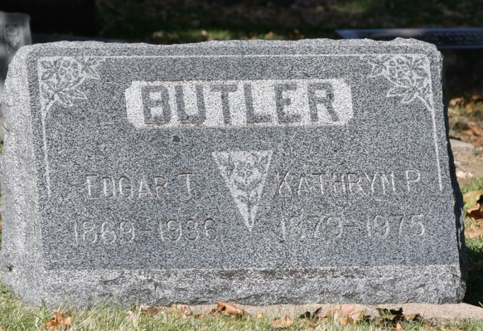 Gravestone for Edgar and Kathyrn Butler