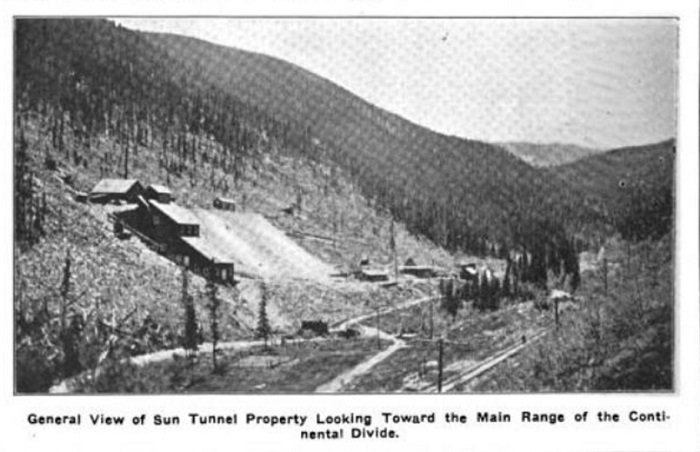 The Golden Sun Mine as shown
          in the 1914 article.